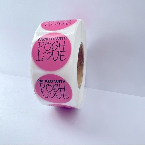 Packed with Posh Love 1" Round Stickers (100 roll ) NWT | Shipping Supplies - Picture 5 of 8